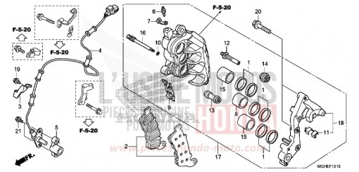 R. FRONT BRAKE CALIPER VFR1200XE de 2014